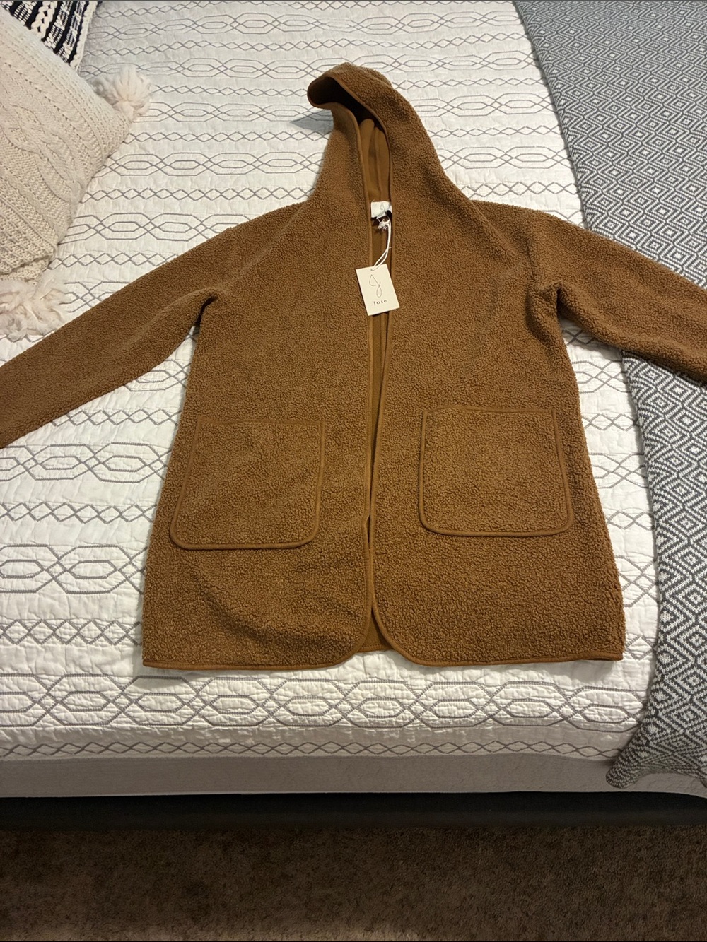NWT ! Joie Hooded Teddy Coat in Caramel